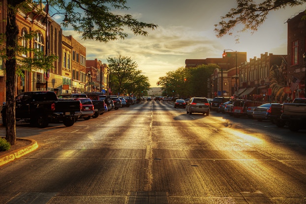 Sunset on Main Street USA.